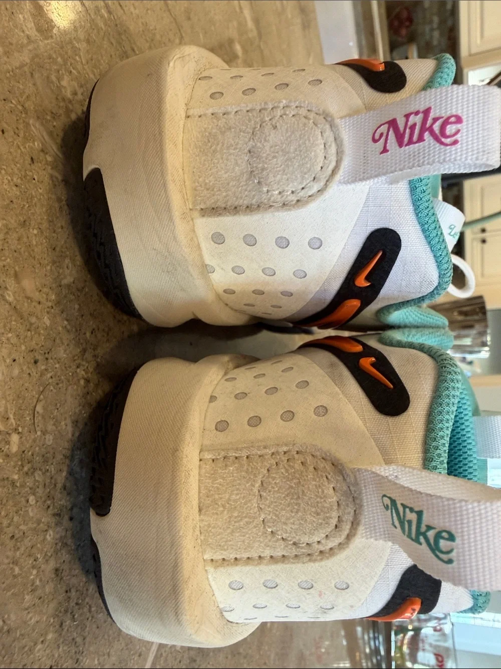 Nike White Teal Black Orange Women’s Athletic Sneakers